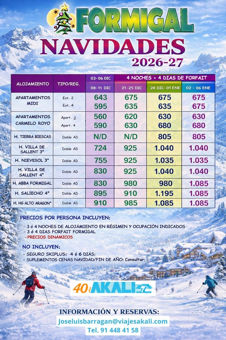 FORMIGAL NAVIDADES 2026-27